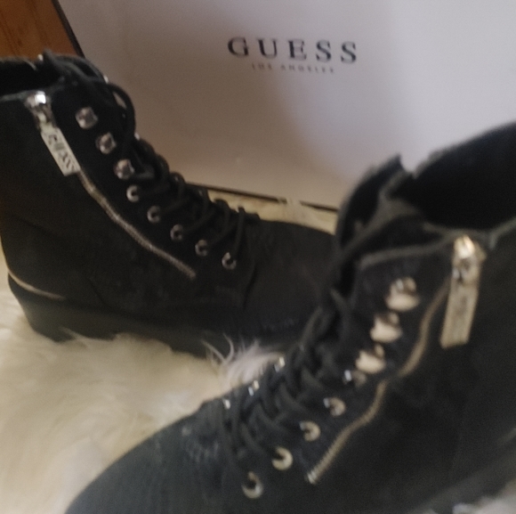 Snakeskin Moto Comvat Boots 8.5 - Picture 3 of 4